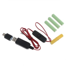 AAA Battery Eliminator 2M Type C USB Power Supply Cable Replace 4 AAA Battery