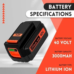 40V 4.0Ah for Black Decker 40 Volt Max Lithium Battery or Charger LBXR36 LBX2040