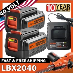 40V 2.0Ah for Black+Decker 40 Volt Max Lithium Battery / Charger LBXR36 LBX2040