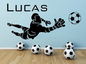 Football Goal Keeper Personalised Wall Sticker Kids Vinyl Decal