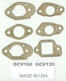 6pc Gasket Set For Honda Carb Fits GCV135 GCV160 HRB425C HRB475C  Autochoke USA