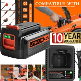 40V 2.0Ah for Black Decker 40 Volt Max Lithium Battery / Charger LBXR36 LBX2040