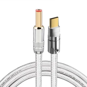 Hifi DC Power Cord GX16-2 Core To 2.1*2.5 Plug Output 7N OCC Silver-Plated