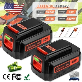 5.0Ah Battery For Black & Decker 40 Volt Max Lithium Ion LBXR36 LBX2040 LSW36
