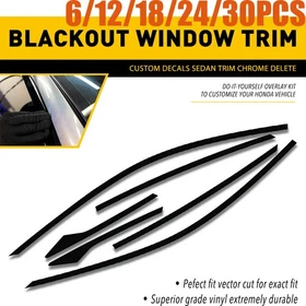 Chrome Delete Vinyl Blackout Window Trims For Honda Civic Sedan 2016-20216-30X