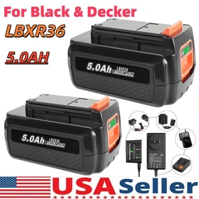 40Volt Lithium 5.0AH Battery/Charger For Black Decker Max  LBX2040 LBXR36