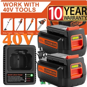 40V 2.0Ah for Black Decker 40 Volt Max Lithium Battery / Charger LBXR36 LBX2040