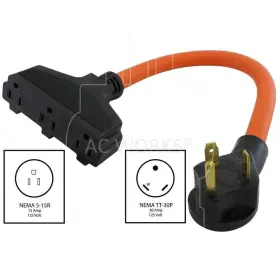 TT30W515-018 AC WORKS Stw Rv Travel Trailer Plug Outlets Amp #2