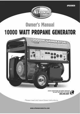 10000-WATT ALL-POWER AMERICA Owners Manual Propane Generator