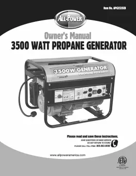 APG3535CN ALL-POWER AMERICA Owners Manual Propane Generator
