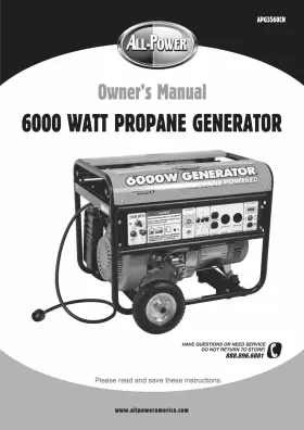 APG3560CN ALL-POWER AMERICA Owners Manual Propane Generator