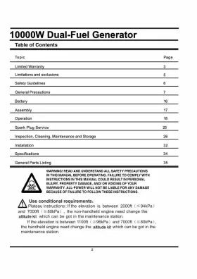 APGG10000GL ALL-POWER AMERICA Owners Manual Dual Fuel #2