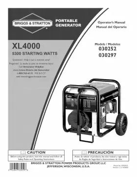 030250 BRIGGS STRATTON Generator Owners Manual