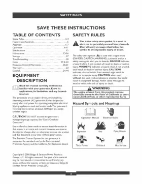 030319 BRIGGS STRATTON Generator Owners Manual #2