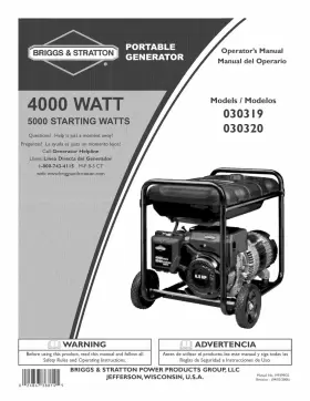 030319 BRIGGS STRATTON Generator Owners Manual