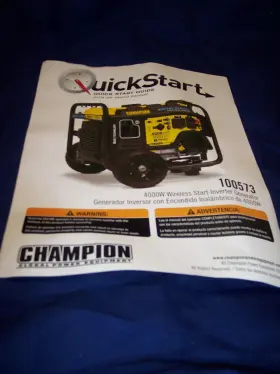 100573 CHAMPION POWER EQUIPMENT Generator Operators Manual #2