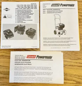 PM0422505 COLEMAN Powermate Ultra Electric Generator Owners