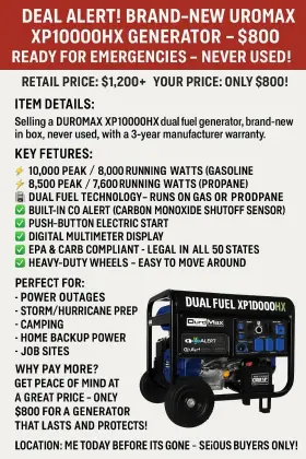 XP10000HX DUROMAX Generator Box