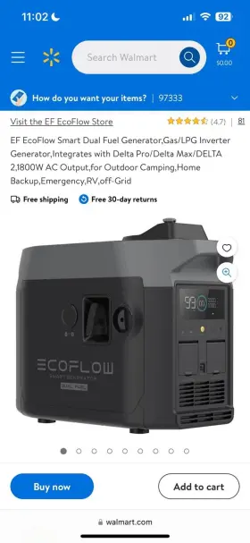 EF200 ECOFLOW Ef Dual Fuel Smart Generator Lpg Gas