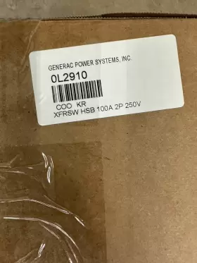 0L2910 GENERAC Transfer Switch