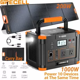 T-1000 GRECELL Power Station Solar Generator Backup Battery