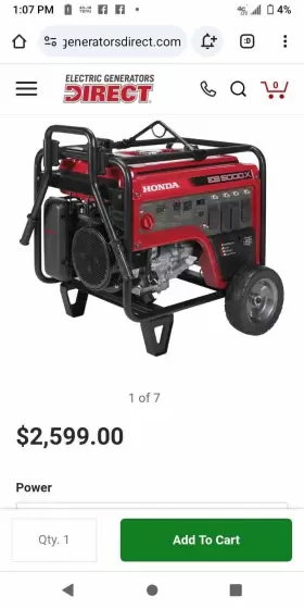 EM5000SXK3AN HONDA Electric Start Generator Minder