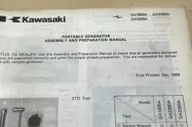 GA1800A KAWASAKI Generator Dealers Manual #2