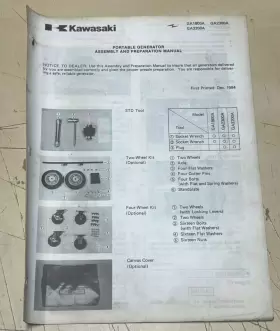 GA1800A KAWASAKI Generator Dealers Manual