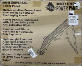 855634006269 NATURES GENERATOR Solar Power Panel
