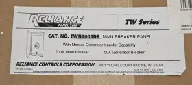 TWB2005DR RELIANCE CONTROLS Generator Transfer Switch #2