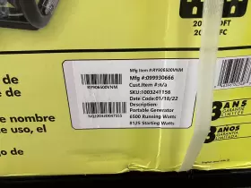 RY906500 RYOBI Watts Generator Box #2