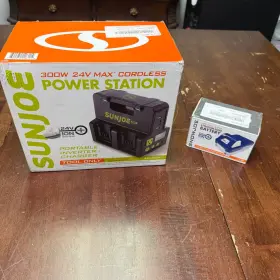 24V-300WI SUN JOE Cordless Inverter Generator Power Station