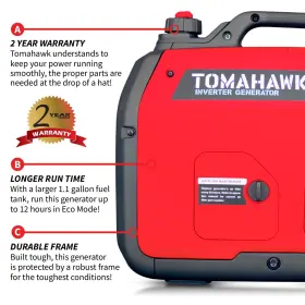 TG2000I TOMAHAWK Inverter Generator Power Outlet #3