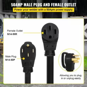 HJLJQ50FT50A6HX01V1 VEVOR Rv Power Extension Cord Wire Gauge #3