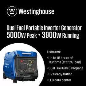 IGEN5000DFCV WESTINGHOUSE Duel Fuel Inverter Generator Recoil #2