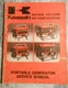 KAWASAKI KG700B KG1500B KG1000B KG2600B PORTABLE GENERATOR SERVICE MANUAL