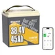 Power Queen 36V 45Ah Smart LiFePO4 Lithium Battery 90A BMS for Trolling Motor