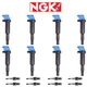 NGK Iridium Spark Plug + Ignition Coil For 2002-2005 BMW 545i 645Ci 745i 4.4L V8