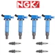 NGK 7092 Spark Plug & Energy Ignition Coil For 01-12 Lexus HS250h Sedan L4 2.4L