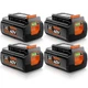 4 Pack 3.0Ah LBX2040 for Black and Decker 40V Lithium Battery LBXR36 LBX1540