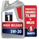 High Mileage Full Synthetic Motor Oil 5W-30, 5 Quart for Optimal Engine