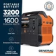 Generac GB2000 2106Wh Portable Power Station 1600W 3200W Peak Solar PB StartBtns