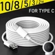 1/3/5/8/10M Micro USB C Cable Long Power Extension Cord for Xiaomi Mi Camera Lap