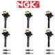 NGK G-Power Platinum Spark Plug + High Engine Ignition Coil For BMW 320i 2.0L L6