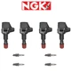 NGK G-Power Platinum Spark Plug + Engine Ignition Coil For Honda CR-Z L4 1.5L