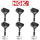 NGK V-Power Premium Copper Spark Plug + Engine Ignition Coil For Acura 3.2L V6