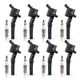 ENA Set of 8 Platinum Spark Plug and 8 Ignition Coil Pack Compatible with Ford