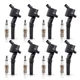 ENA Set of 8 Platinum Spark Plug and 8 Ignition Coil Pack Compatible with For...