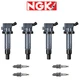 NGK G-Power Premium Platinum Spark Plug + High Engine Ignition Coil For Toyota