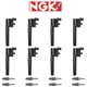 NGK G-Power Premium Platinum Spark Plug + High Engine Ignition Coil For Ford